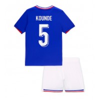 Francúzsko Jules Kounde #5 Domáci Detský futbalový dres ME 2024 Krátky Rukáv (+ trenírky)